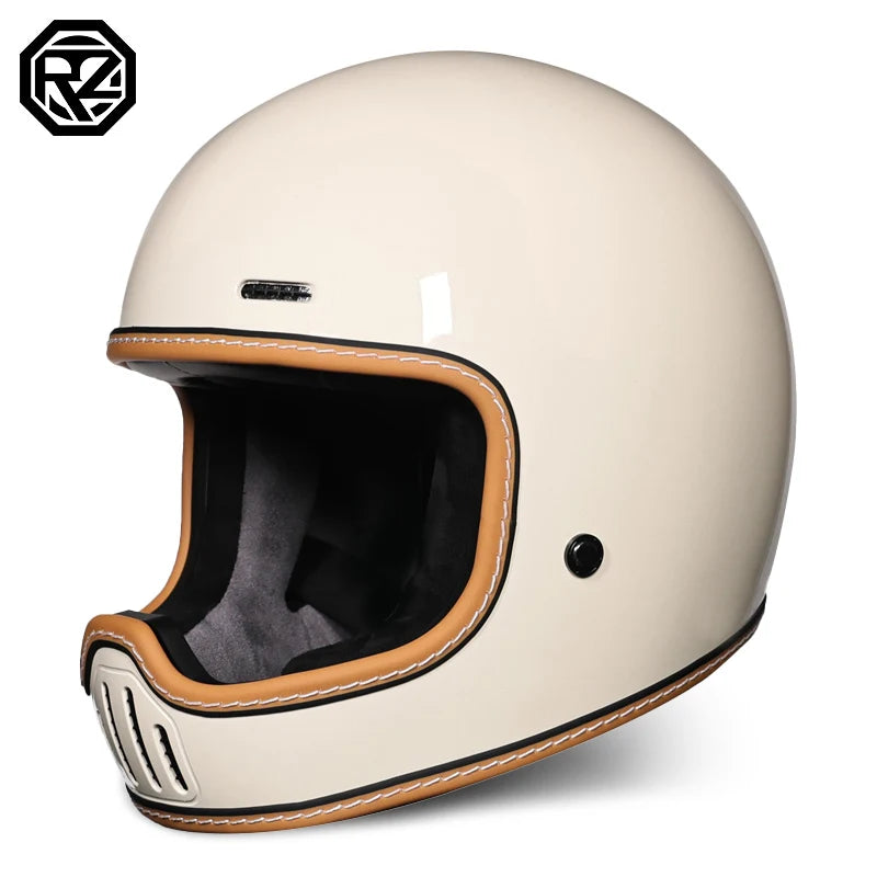 ORZ Retro Motorcycle Helmet Full Face Cruising Motorcycle Helmet Four Seasons Couple Street Pig Nose Helmet DOT Approved 729