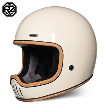 ORZ Retro Motorcycle Helmet Full Face Cruising Motorcycle Helmet Four Seasons Couple Street Pig Nose Helmet DOT Approved 729