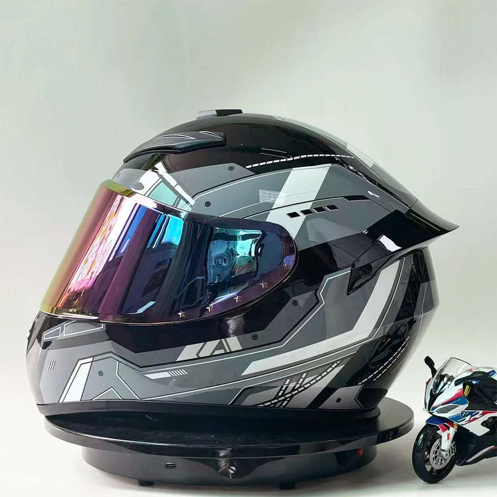 New Vintage Motorcycle Helmet Unisex Full Face Fog Proof Customizable Full Coverage Karting Helmet for Men And Women