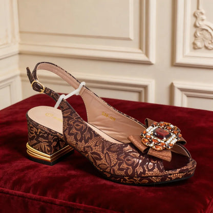 Shoe and Bag Set for Party in Women Italian African Shoes and Bags Matching Set with Rhinestone Luxury Wedding Woman Shoe