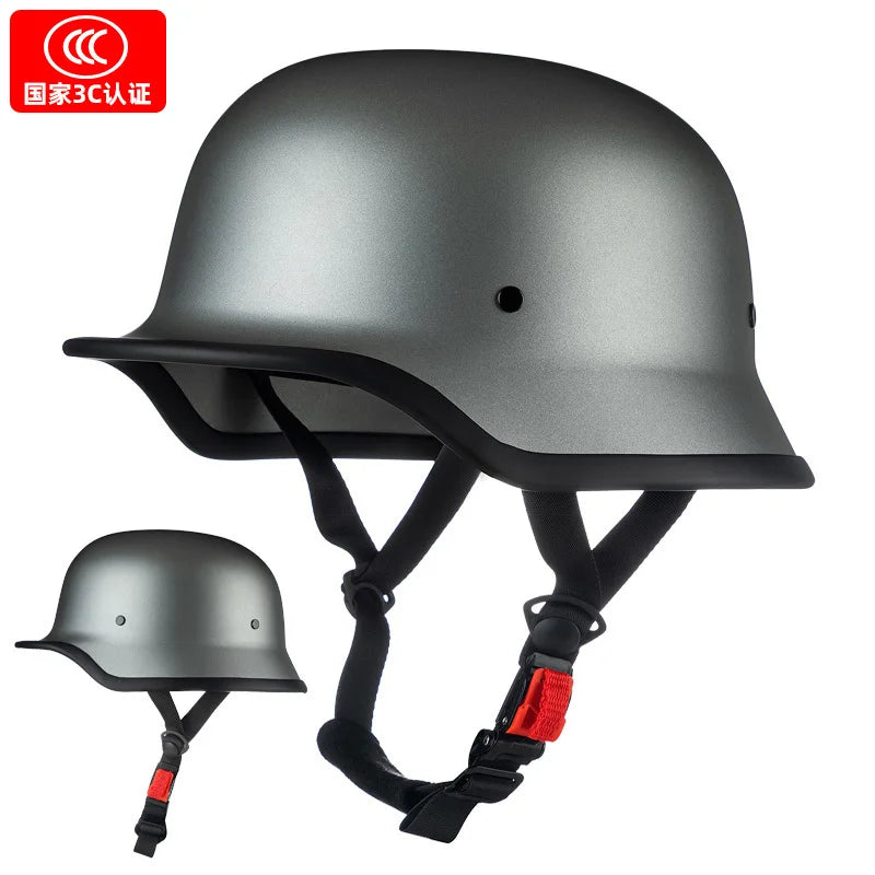 German Soldier Helmet Motorcycle for Harley Retro Half Helmet Motorcycle Helmet Summer 3C Certification Scoop Helmet Cruise Car