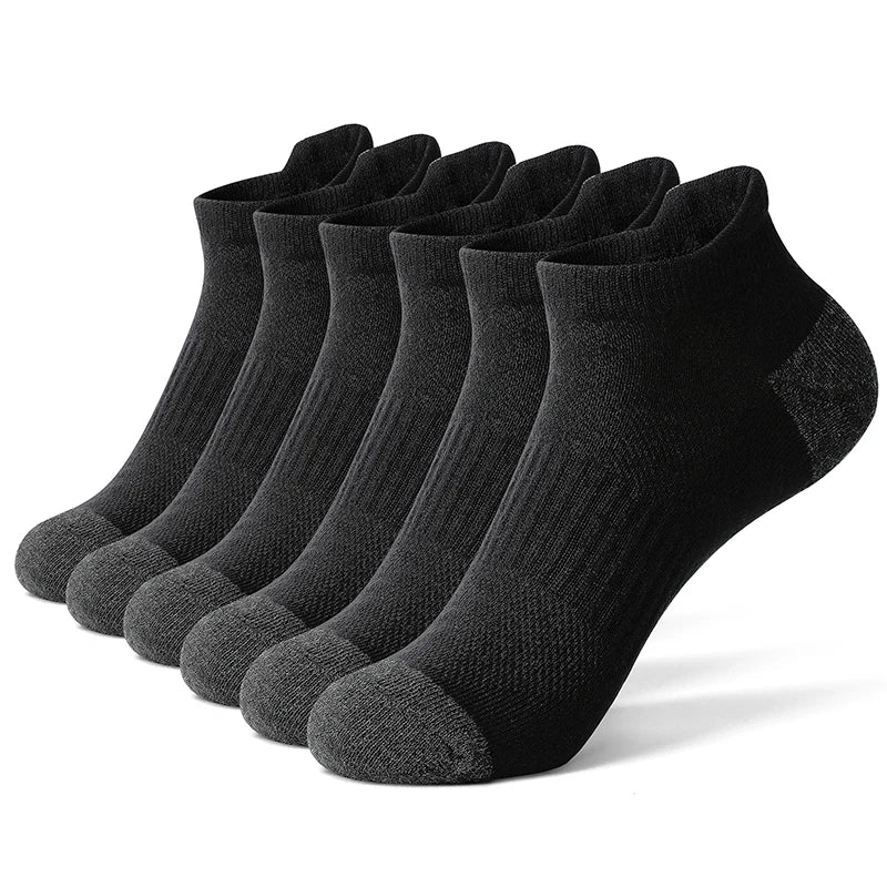 AOTOLK 6/12 Pairs Cotton Man and Women Socks Sports Solid Color Male's Short Sock Cycling Breathable Ankle Summer Running Socks
