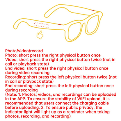 New Wifi AI Smart Glasses HD1080P Anti-shake Camera Video Glasses Voice Call Noise Reduction Wireless Bluetooth Headset Goggles