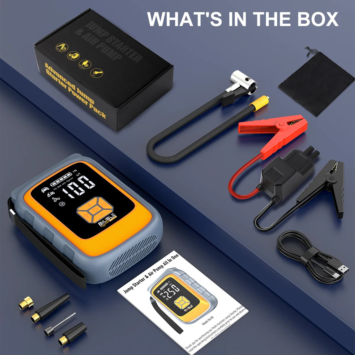 9000A Peak Jump Starter with 150 PSI Air Compressor - All Gas/10L Diesel Portable Jump Box | USB QC 3.0 18W Fast Charge