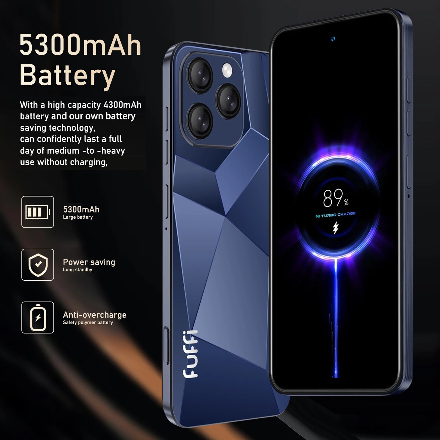 FUFFI Global Vision I16 Pro Smartphone 5G Android 5300mAH 12GB RAM 512G ROM 6.56Inch 1080x2640HD 24+48MP 4G Network Mobile Phone