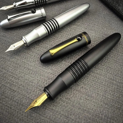 Benovel F857 Small Steel Cannon Pen Brass Chrome Plated All Metal Adult Student Calligraphy Practice Office Advanced Ink Pen