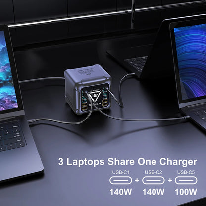 1200W USB C Charger, GaN PD3.1 140W 100W PPS Fast Charging Station Type-C Laptop Power Adapter for MacBook Samsung S25 iPhone 17