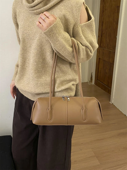 MOODS Retro Underarm Shoulder Bags For Women PU Leather Pure Color Commute Satchel Bag 2025 Winter New Luxury Designer Handbags