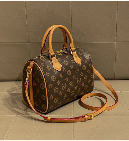 2024 Spring Summer New High-End Feelprinting Vintage Large Capacity Pillow Bag Fashionable Simple Commuting Crossbody Women's Ba