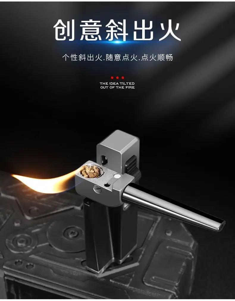 JOBON New Folding Pipe Integrated Inflatable Oblique Flame Lighter Metal Material Men's High-end Gifts