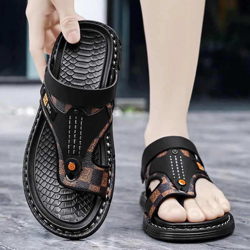 Men's high-quality beach shoes summer outdoor casual flip-flops sandals soft-sole non-slip comfort fashion dual-purpose slippers