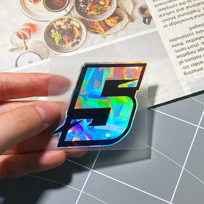 1PC Arabic Numbers Motorcycle Stickers Reflective Holographic Carbon Effect for Helmet Scooter Fuel Tank Front Fairing Decals