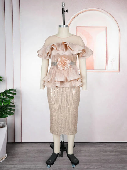 Elegant Women Luxury Party Dresses Dashiki Sequins Bodycon Robe Wedding Prom Birthday Evening Dress 2025 Autumn Africa Clothing