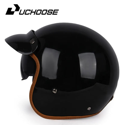 DOT Certificated Retro Motorcycle Helmet Cafe Racer Open Face Casco Moto Motorcycle Accessories Men Moto Helmets