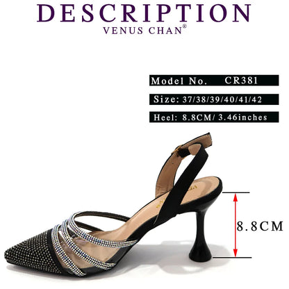 Venus Chan 2023 Newest INS Style Orange Color Elegant High Heels Nigeria Popular Design African Ladies Shoes And Bag Set