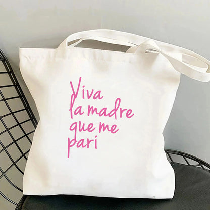 Spanish Women Shoulder Bag Graphic Harajuku Shopper Bags Large Capacity Canvas Tote Handbag No Zipper Eco Casual Girl Handbags