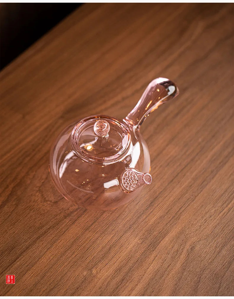 High Borosilicate Glass Teapot Thickened High Temperature Resistance Side-handle Pot Small Household Anti-scald Green Tea Teapot