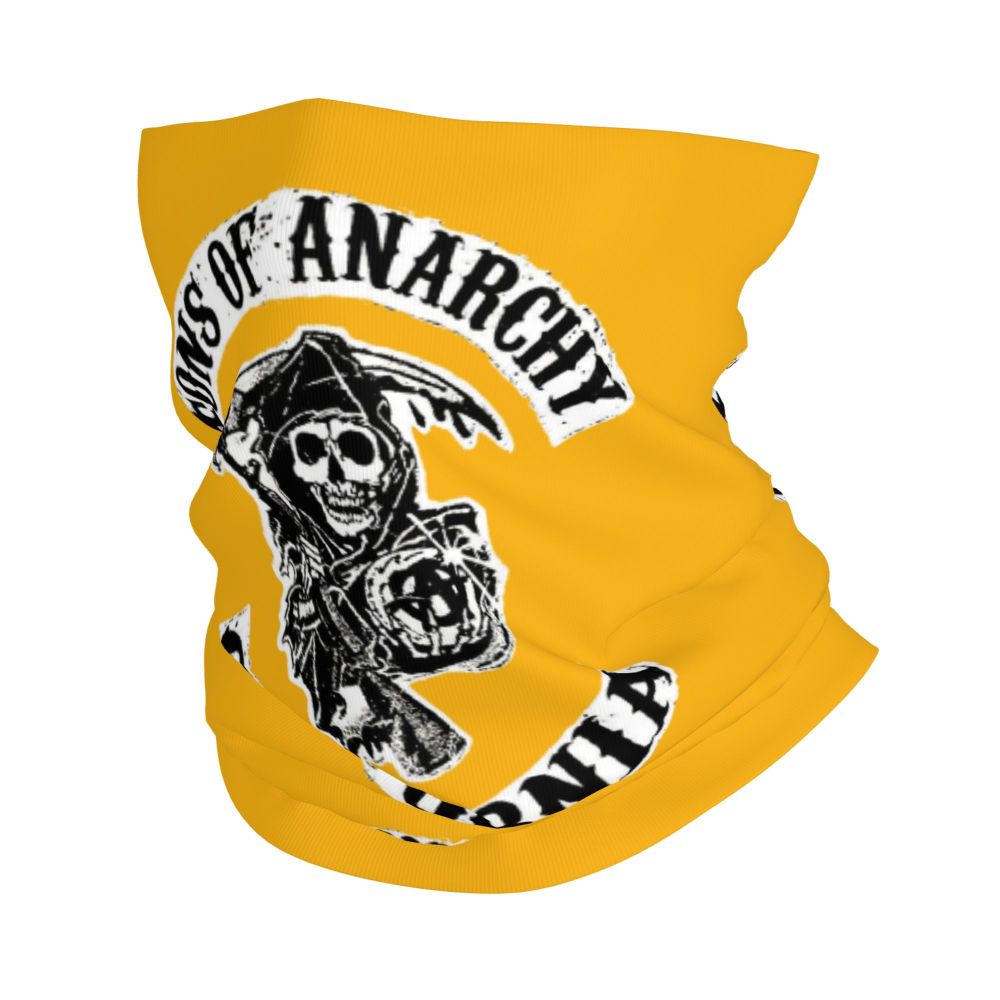Custom 1 Percenter Essential Sons Bandana Neck Gaiter for Ski Camping Men Women Wrap Scarf TV Show Anarchy Headband Warmer