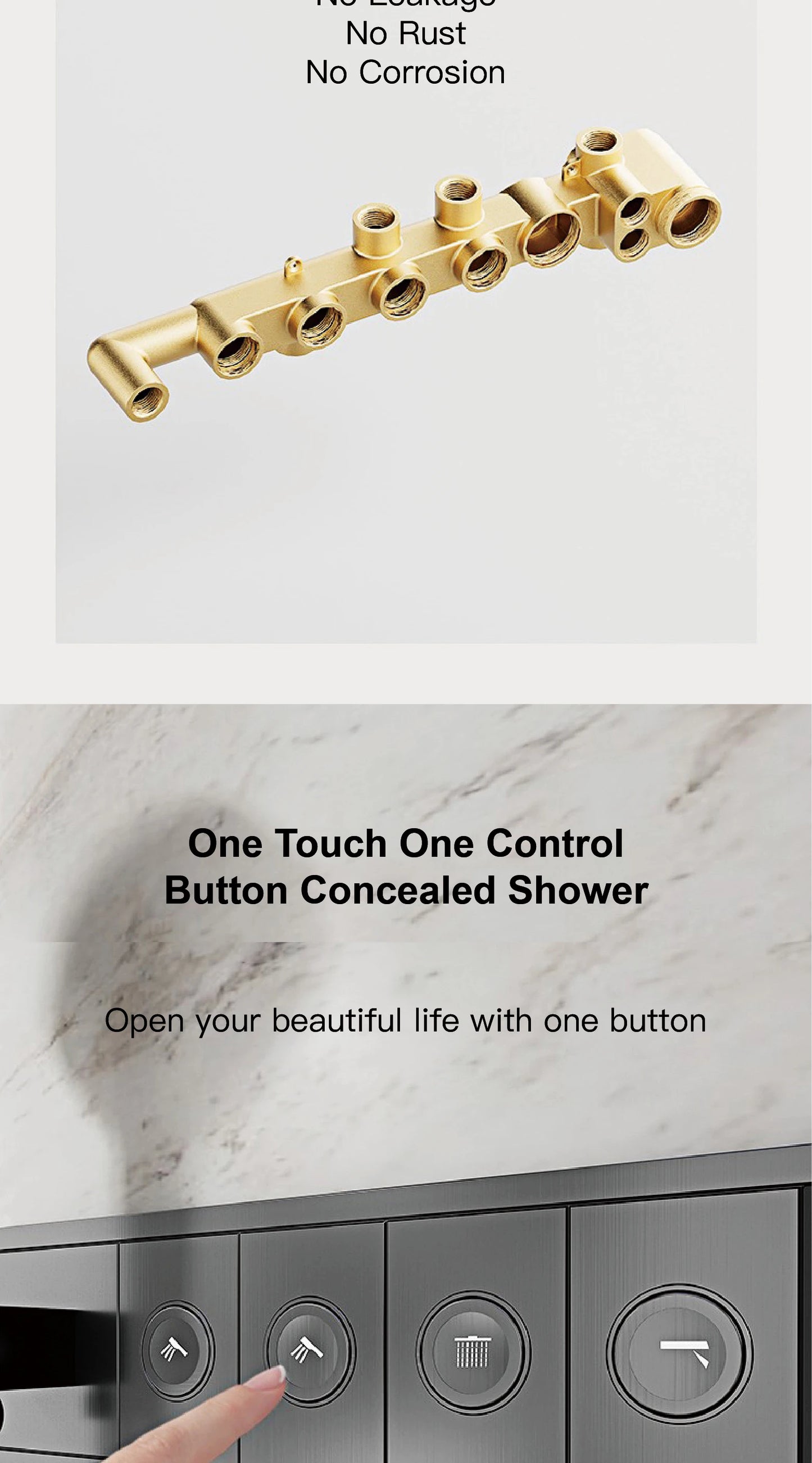 Ceiling Mounted LED Digital Display Thermostatic Shower System.Embedded waterfall style brass bathroom mixer for hot&cold water