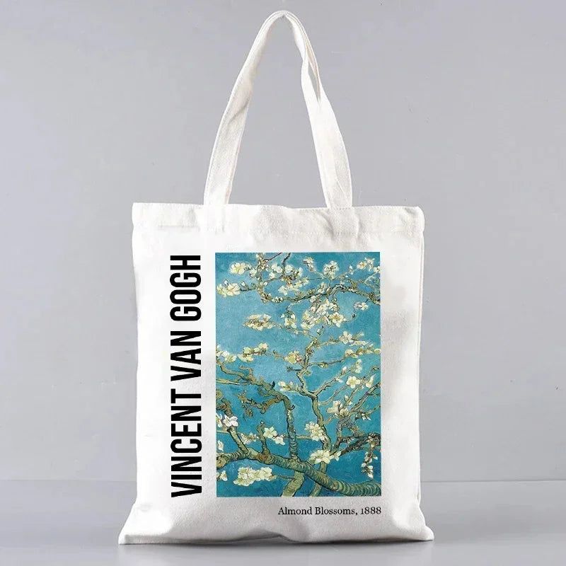 Vincent Van Gogh Capacious Tote Bag Casual Portable Shoulder Bag Lightweight Shopping Bag Big Reusable Canvas Bag Gift for Girls