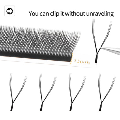 XIUSUZAKI YY Shape Black Brown Eyelashes Extensions Two Tips 2D YY False Lashes Natural Premade Volume Fans Individual Lashes