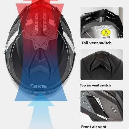 Qike FP02 Motorcycle Helmet Flip Up Helmet Qike FP02 Visor QIKE Prats Dual Visor Casque Moto Street Bike Long Visor Casco Moto