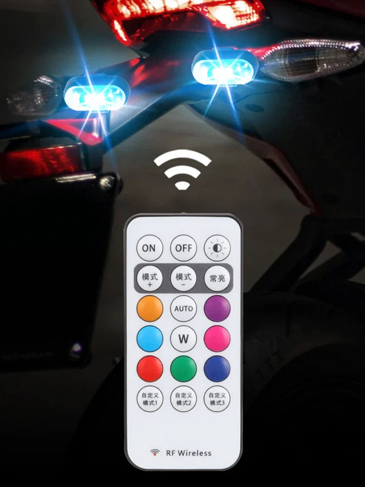 Wireless Car Atmosphere Light LED Strobe Lights Warning Lights RGB Led Aircraft Strobe Lights Car Motorcycle LED Lamp