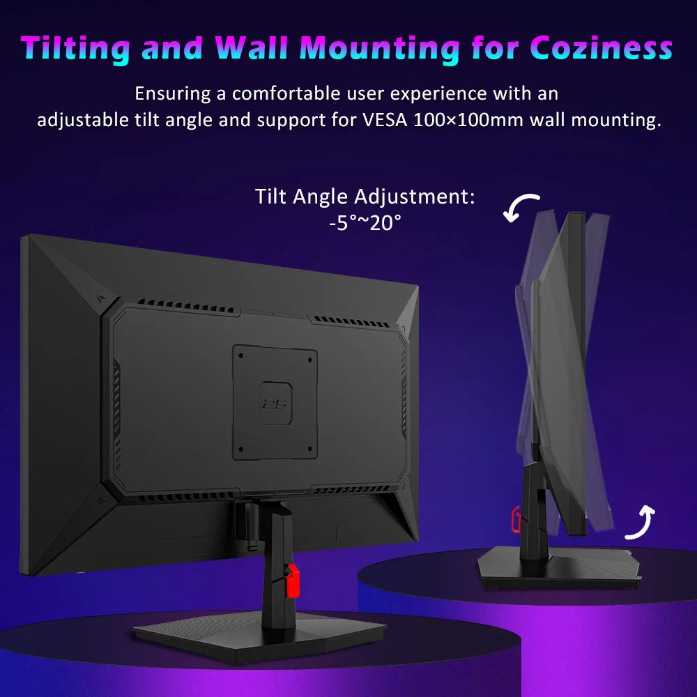 TITAN ARMY P2510HS 24.5" FHD Gaming Monitor, 300Hz Refresh Rate, 1ms GTG, CSOT Fast IPS Panel, HDR400, Adaptive Sync, 121% sRGB, Low Blue Light, PIP/PBP, Game Mode, VESA Mount Compatible for Esports Gaming