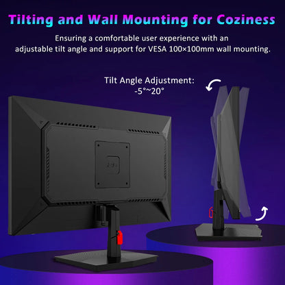 TITAN ARMY P2510HS 24.5" FHD Gaming Monitor, 300Hz Refresh Rate, 1ms GTG, CSOT Fast IPS Panel, HDR400, Adaptive Sync, 121% sRGB, Low Blue Light, PIP/PBP, Game Mode, VESA Mount Compatible for Esports Gaming