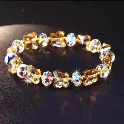 Fashion Butterfly Charm Crystal Stretch Beaded Bracelets Elastic Rope Women Temperament Bracelet