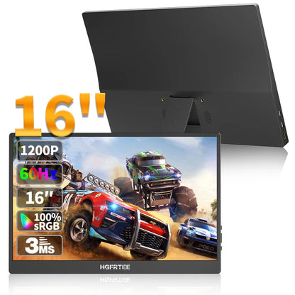 HGFRTEE 16inch Touch Portable Monitor 100%sRGB 350Cd/m² External Second Display For Laptop Screen,Touch/no Touch optional