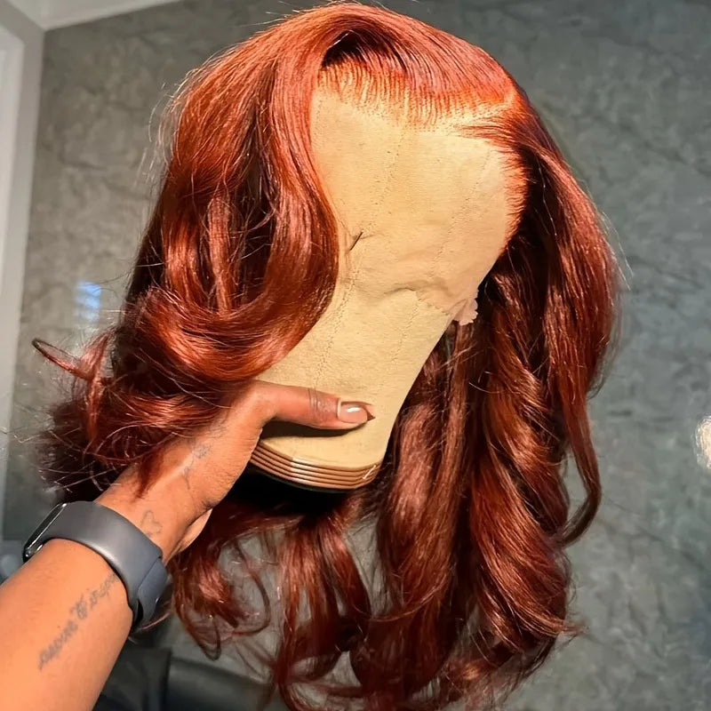 350 Ginger Orange Human Hair Wig Body Wave Pre Plucked With Baby Hair Lace Front Wigs 13x4 Ear To Ear Lace Body Wave Lace Wigs 1