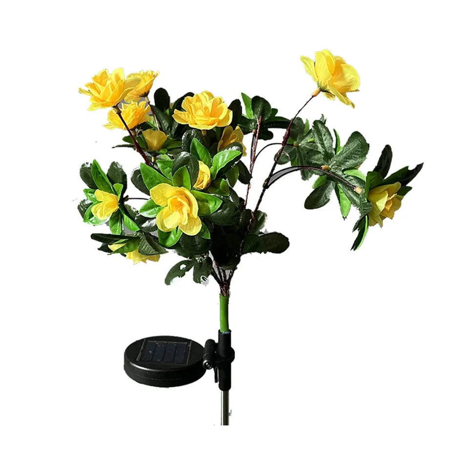 Waterproof LED Azalea Flower Solar Lights Outdoor Landscape Light for Lawn Patio Garden Path Decorative Lighting Best Gift