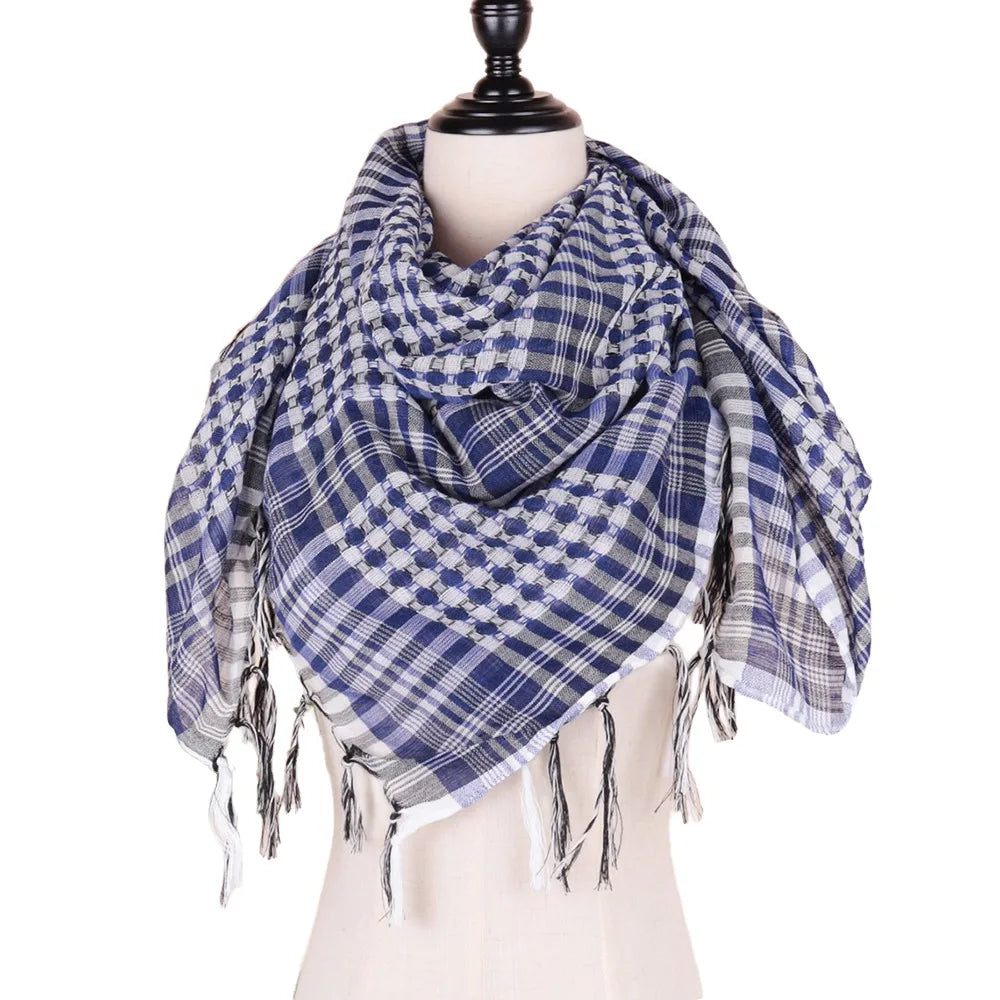 Large Arab Shemagh Headscarf with Tassel Costume Head Neck Scarf Bandana Keffiyeh for Men Women