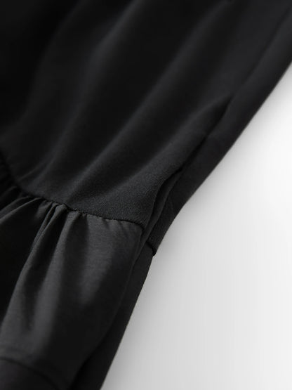 FSLE Women's Minimalist Commute Sleeveless Crew Neck Slim Fit Tank Dress 2026 Summer New Arrival Elegant Black Long Daily Dress