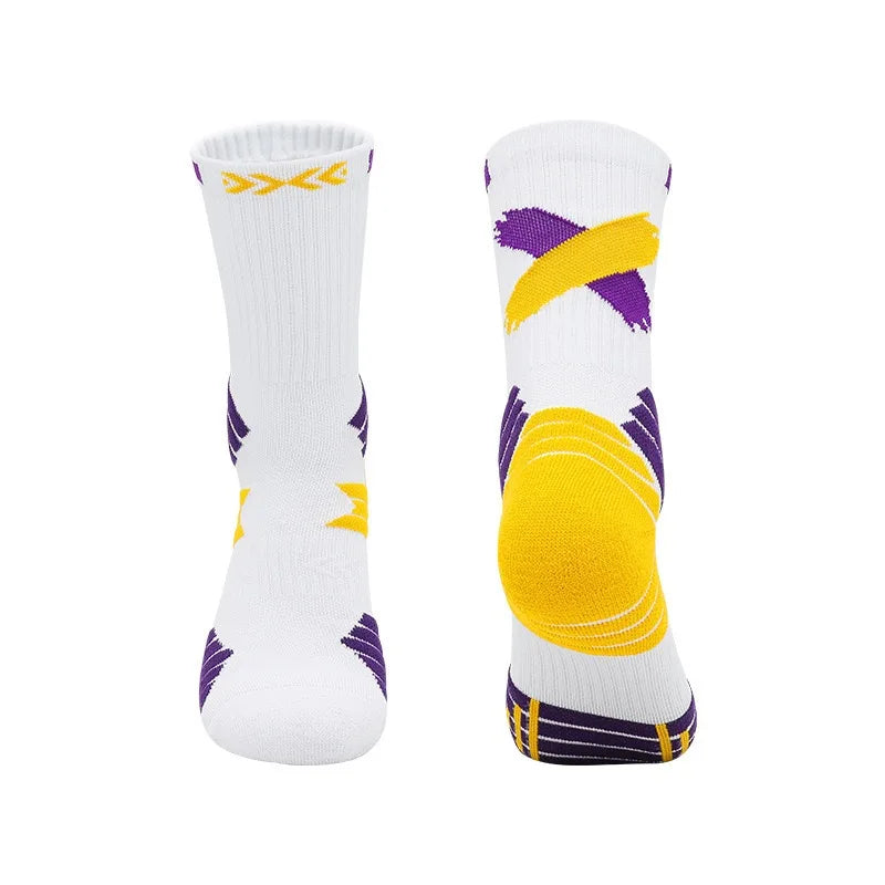 Practical Basketball Socks for Man Kids Thickened Towel Bottom Professional Medium Tube Sports for Elite Running Cycling