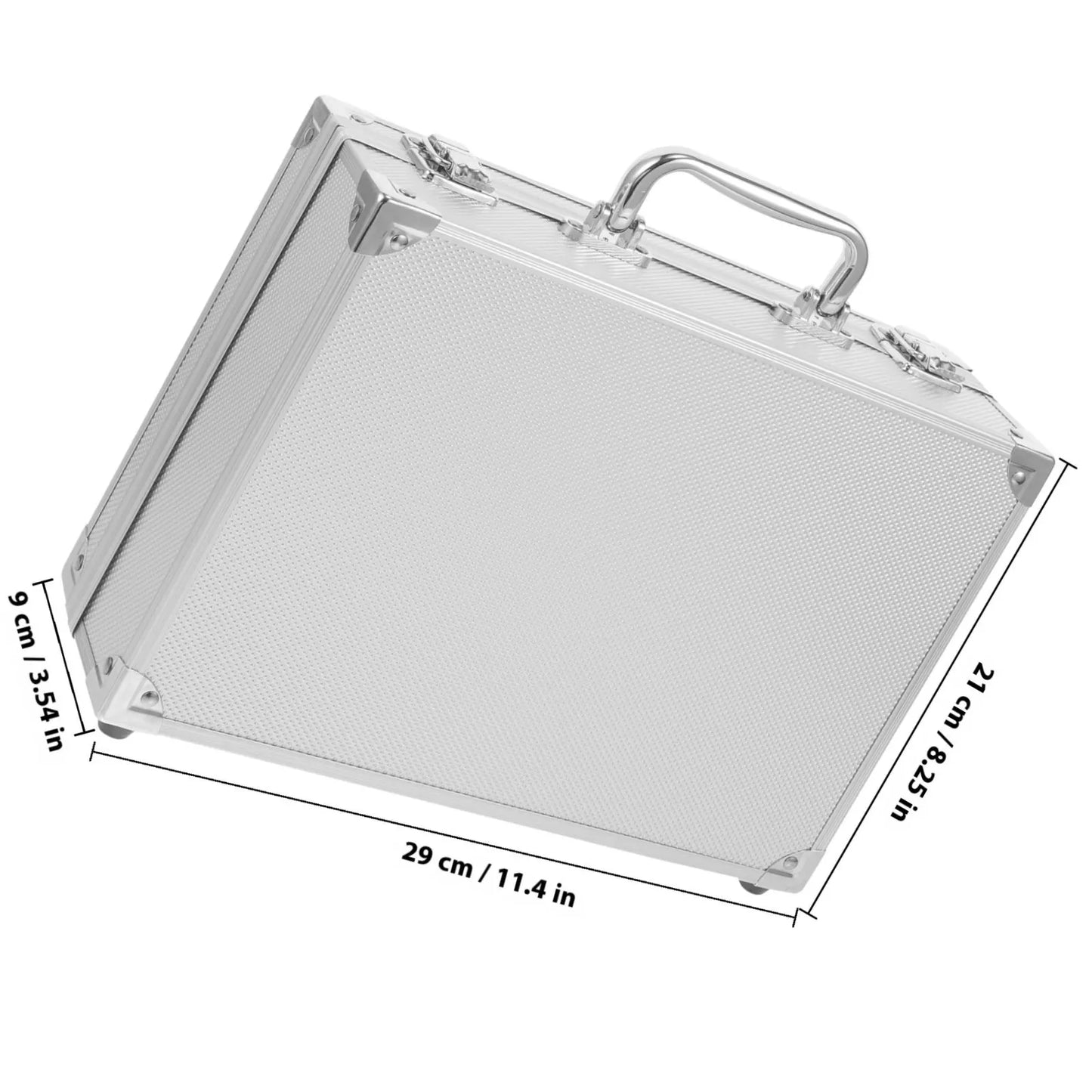 Portable Tool Box Aluminum Alloy Briefcase Tools Container Document Storage Box Sponge Lining Metal Case for Men