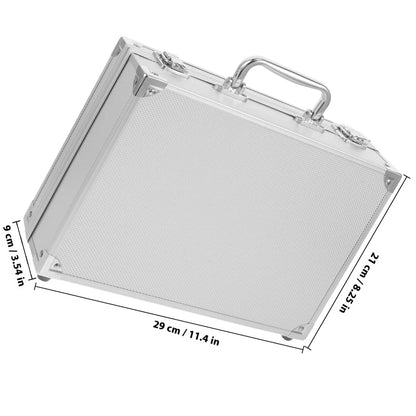 Portable Tool Box Aluminum Alloy Briefcase Tools Container Document Storage Box Sponge Lining Metal Case for Men