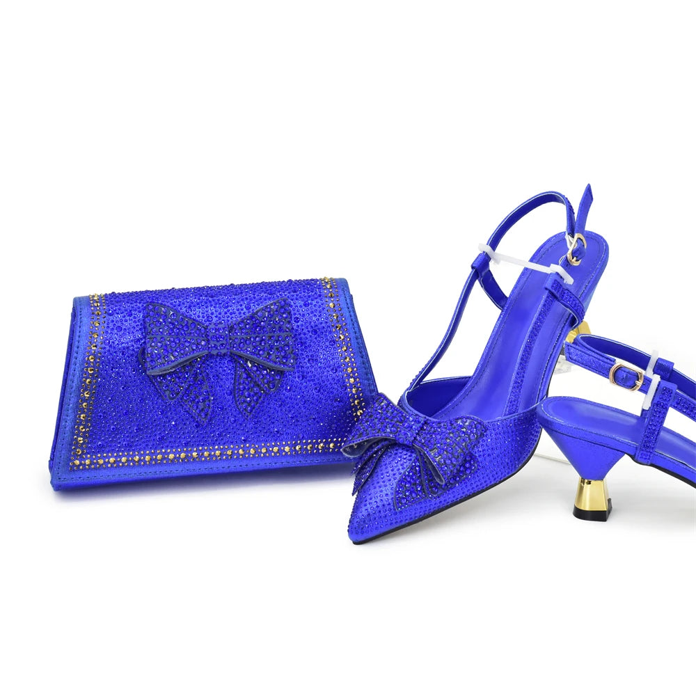 New Arrival Matching Shoes and Bag for Women for Weddings Shoe and Bag Set for Nigeria Party Italy Luxury Designer Shoes Women