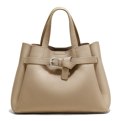 Zency Fashion Genuine Leather Top-handle Bag For Women Luxury Designer Crossbody Bag Zipper Purse Elegant OL Work Bag Tote Sac