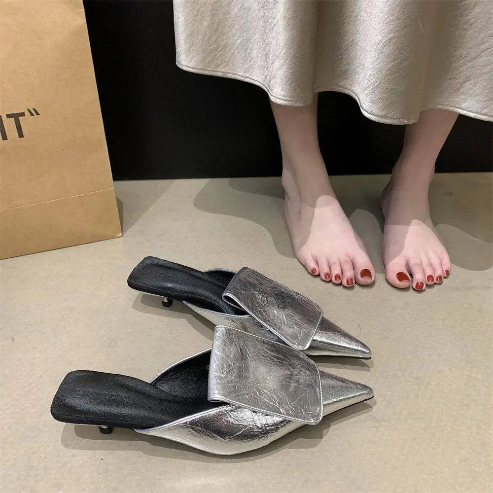 Luxury Summer Shoes Women Heels Gold Silver Black Pu Pointed End Elegant Women's Pumps Fashion Party Office Luxury High Heel
