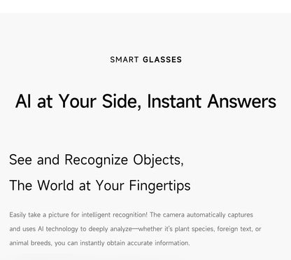 2026 New Smart Glasses Listening To Music Open Listening AI Translation AI Voice Assistant AI Image Recognition Smart Glasses