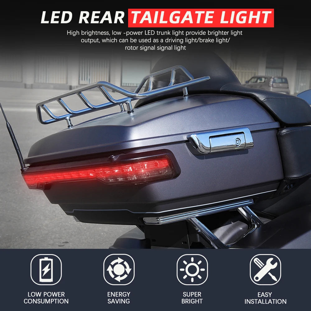 Motorcycle Tour-Pak King Rear LED Light Tour Pack Brake Turn Signals Tail Lamp For Harley Touring Road Electra Glide Ultra 2014