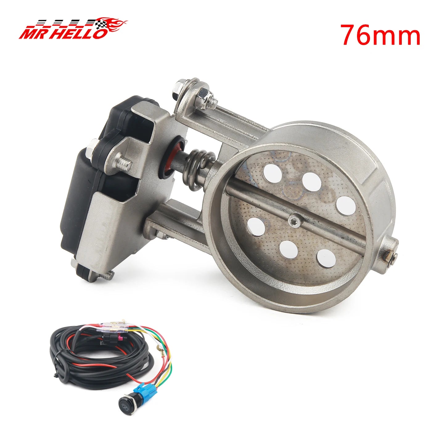 Stainless Steel Electric Exhaust Control Valve Electric Valve Unit button Control 51/60/63/70/76MM Control Valv