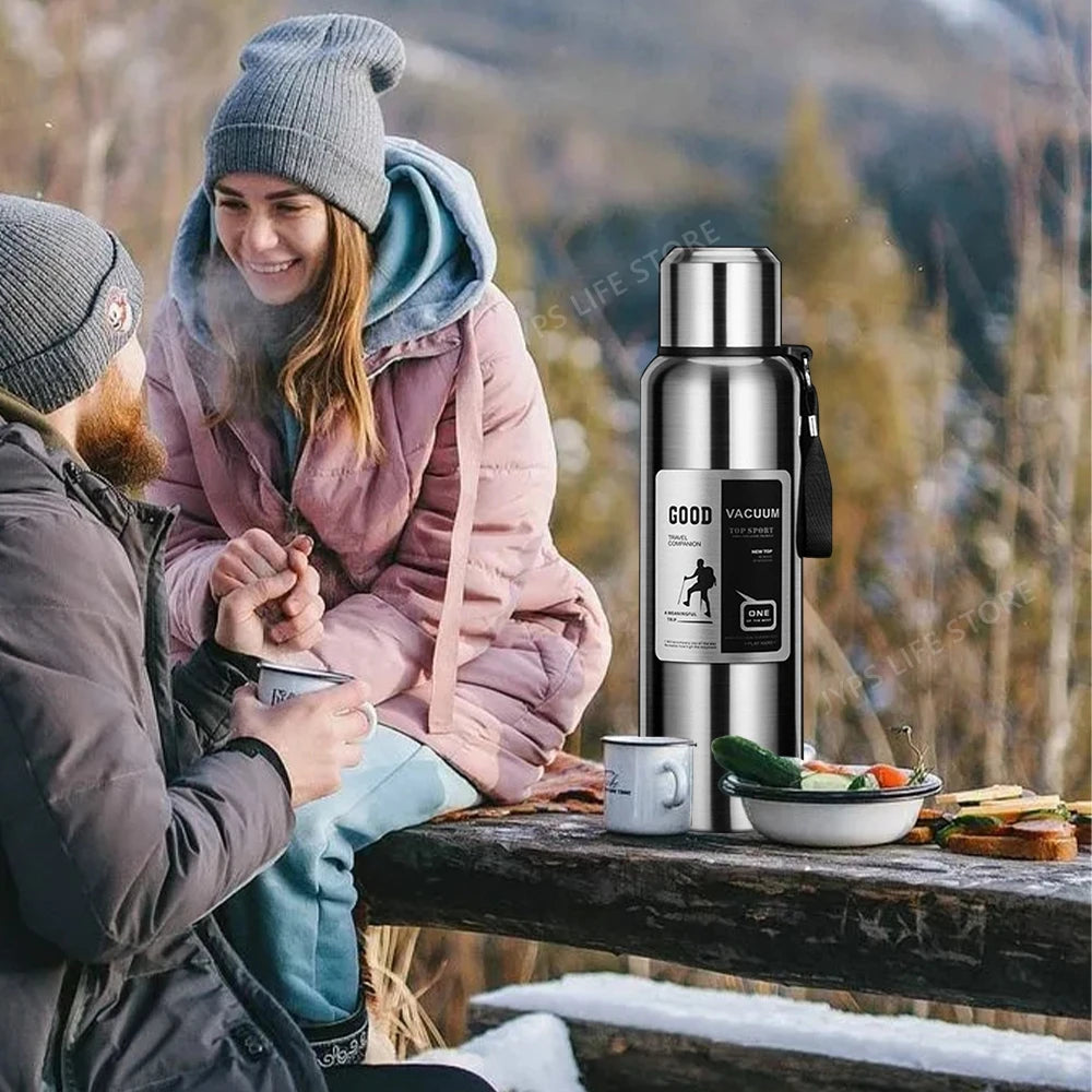 1000ML Stainless Steel Thermos Bottle Sport Thermal Water Bottle Keep Cold and Hot Insulated Cup Outdoor Campping Vacuum Flasks