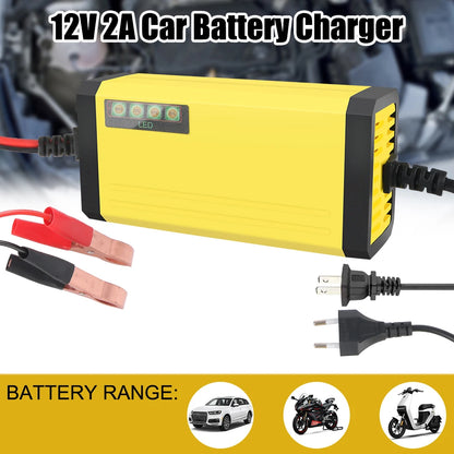 6V 12V 2A Car Battery Charger EU Plug Tester Automatic Smart Digital LCD Display Power Pulse Repair Tools Motorcycle Accessories