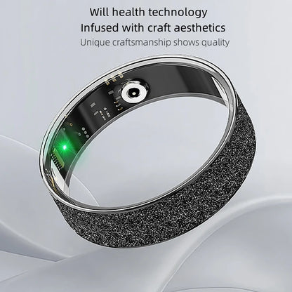 Simple Smart Ring Heart Rate Blood Oxygen Sleep Health Monitor Sport Ring IP68 Waterproof Pedometer Remote Gesture Control Photo