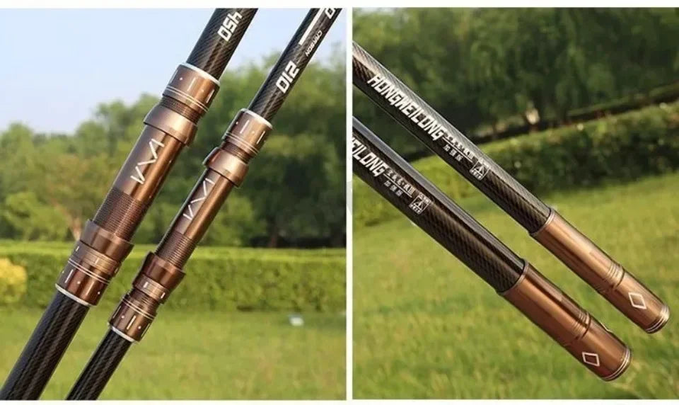 2.1-4.5M Telescopic Fishing Rod Carbon Spinning Fishing Pole Boat Saltwater Freshwater Beach Rock Surfcasting Baitcasting Rod