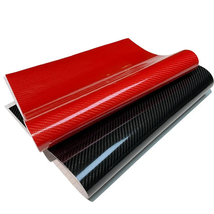 7D Carbon Fiber Vinyl Wrap Foil Car Adhesive Vinyl Film for Car Stickers Black High Glossy Red Waterproof Motorcycle Accessories