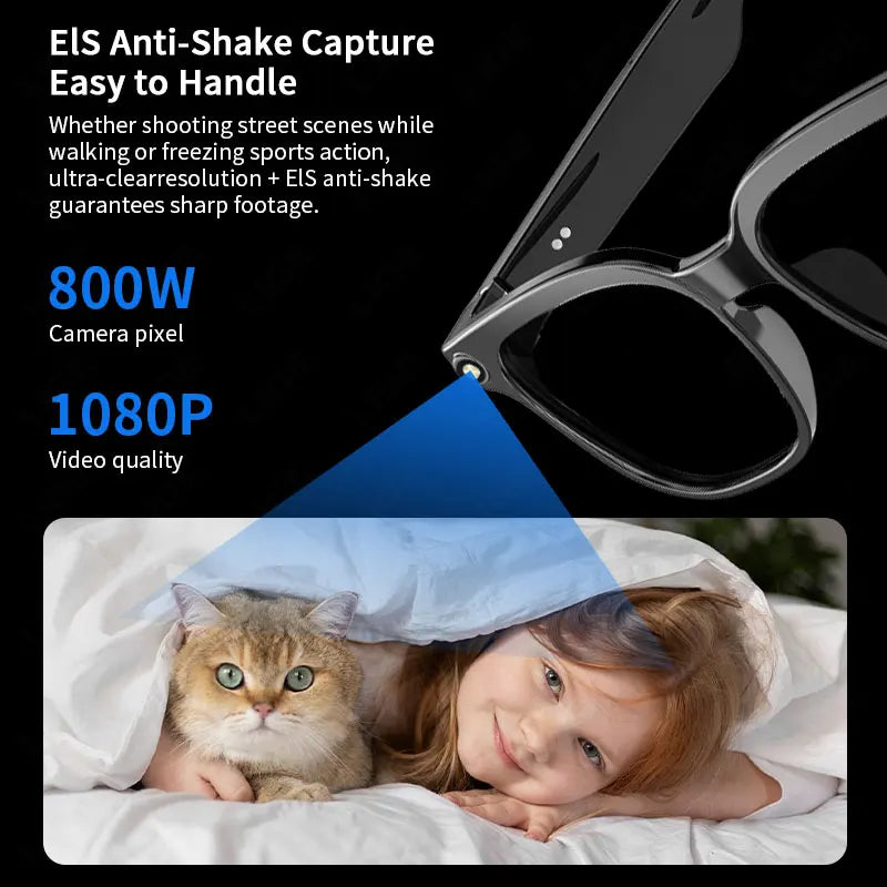 New AI Smart Glasses Camera 800W Bluetooth Sunglasses Women Photo Video Recording Dual Speaker Music Playback Smart Glasses Men
